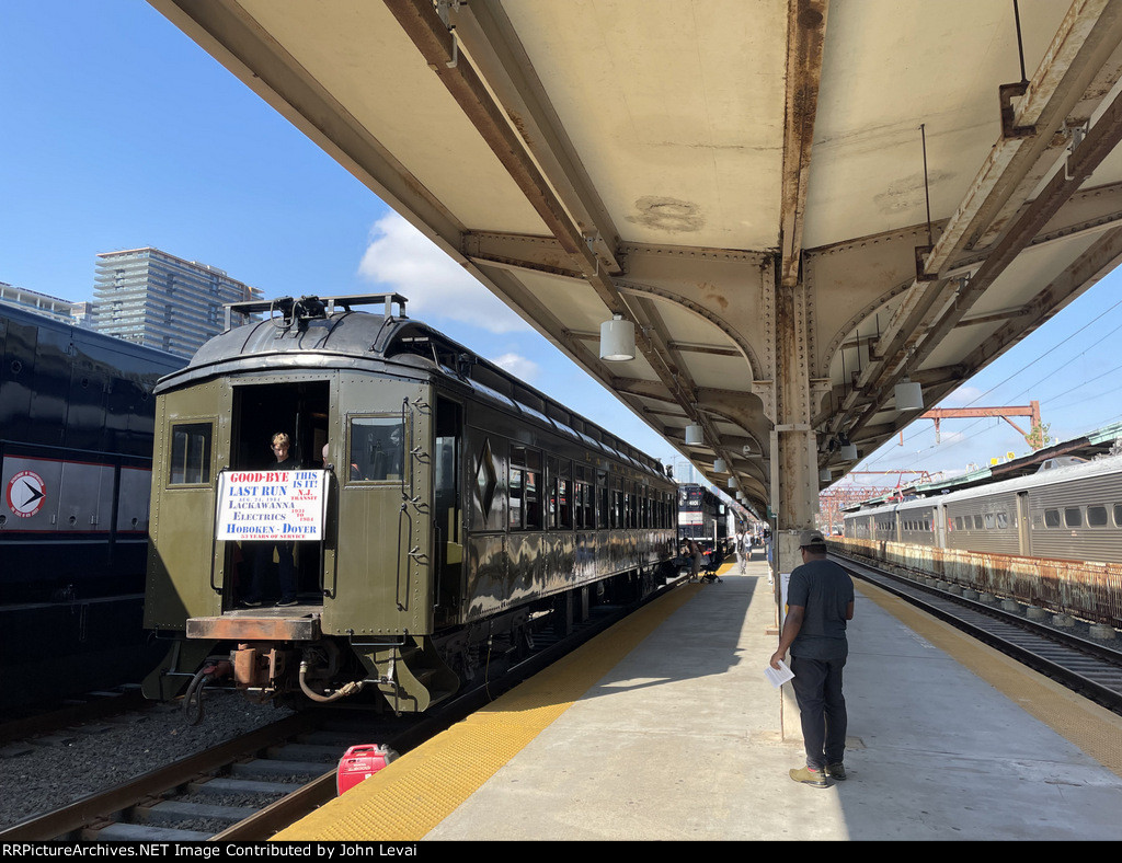 Here is former Lackawanna MU Car # 2454 on display on Track # 17. The sign, put together at the time of retirement of these workhorses, shows a message of farewell to the iconic Lackawanna MU cars.